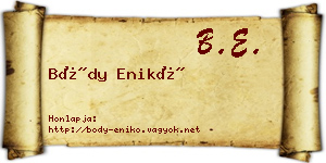 Bódy Enikő névjegykártya