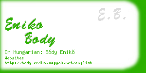 eniko body business card